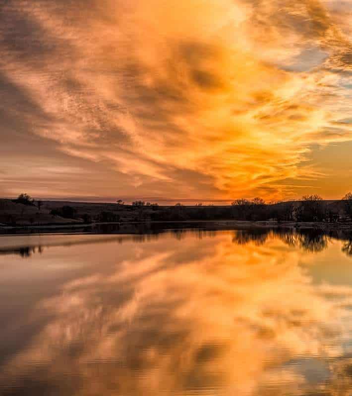 Sunset Reflection - Chase County State Lake, Kansas
